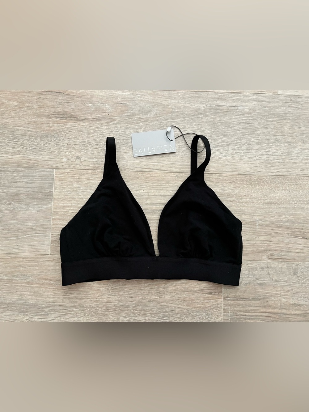 NWT Negative Underwear Women’s Cotton Triangle Bra Black - Size 3